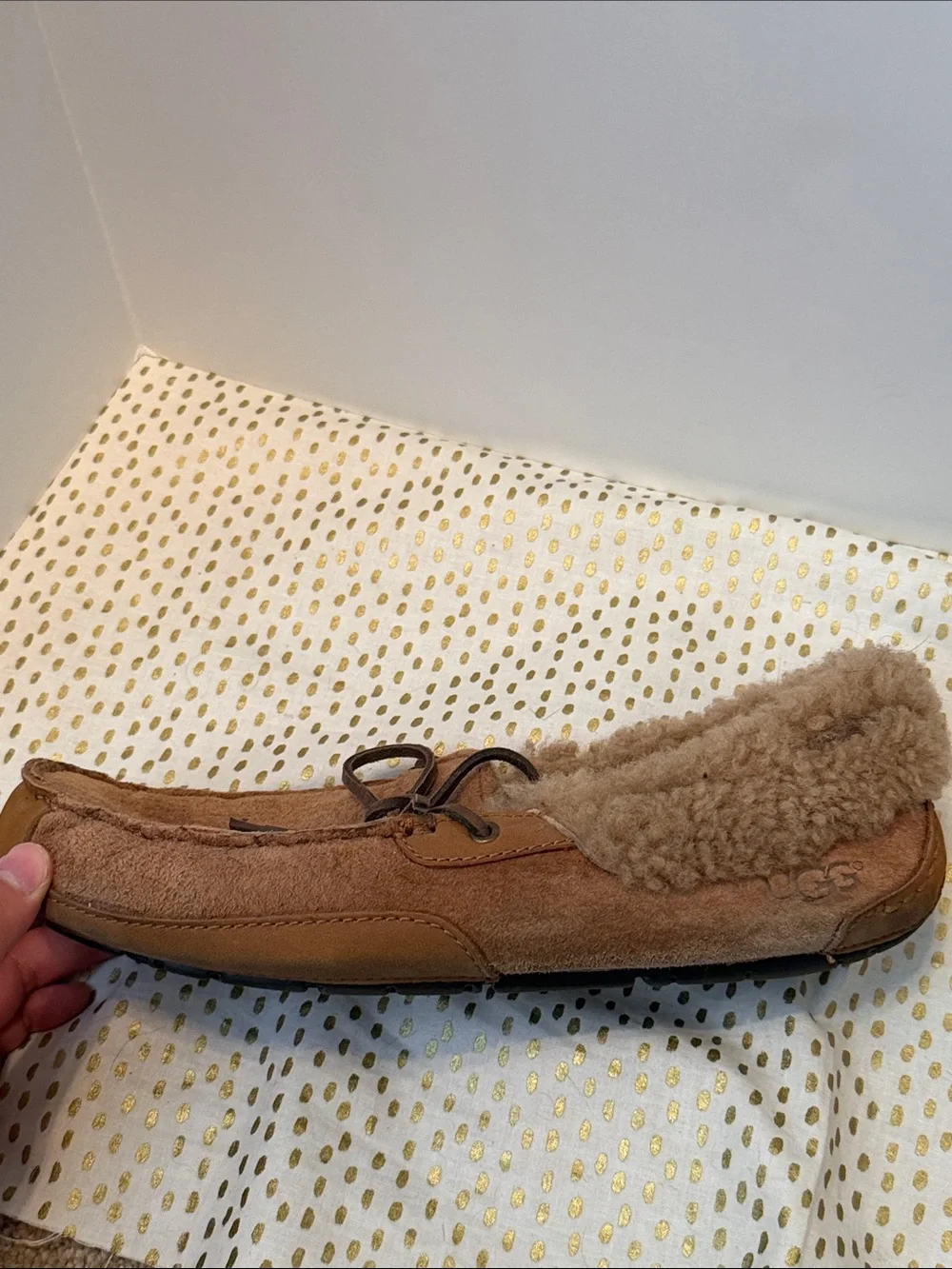 UGG Chestnut Suede Moccasin Slippers